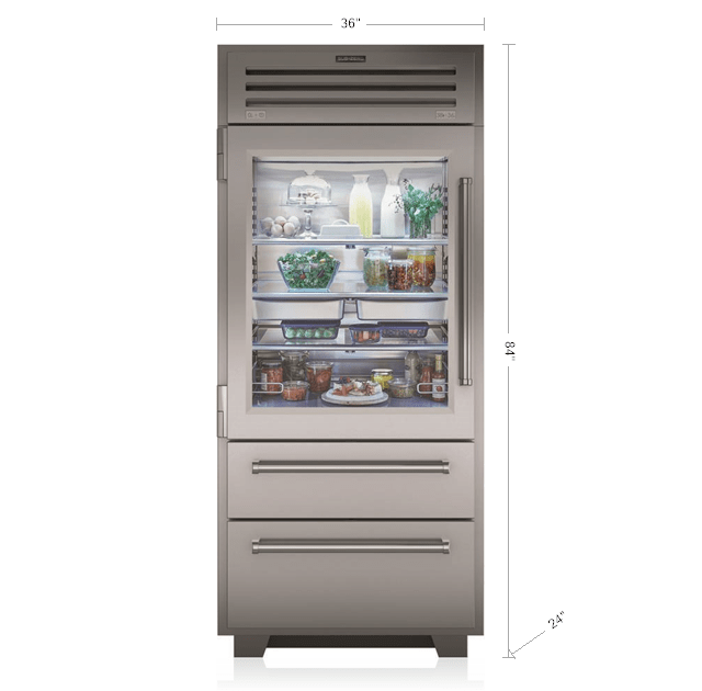 Sub-Zero 36 PRO Refrigerator/Freezer with Glass Door (PRO3650G)