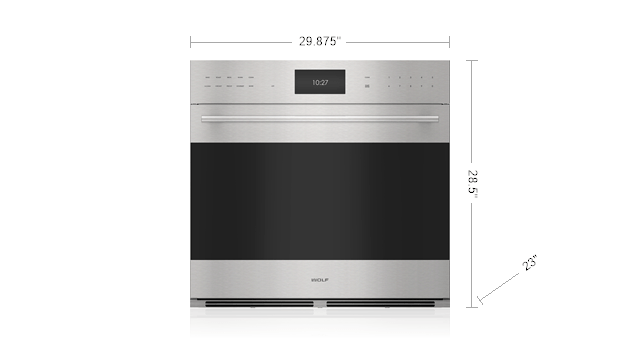 Wolf SO30-2U/S-TH E-Series 30 Electric Single Wall Oven - Unframed  Stainless Steel, Tubular Handle