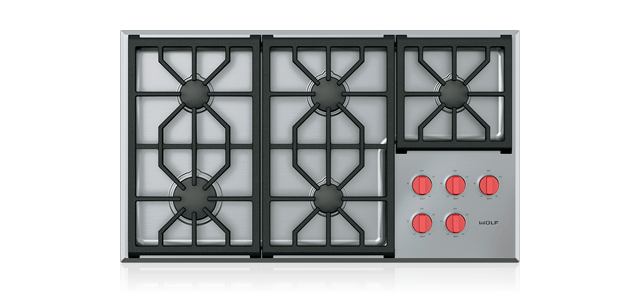 Wolf 36 Professional Gas Cooktop 5 Burners Cg365p S