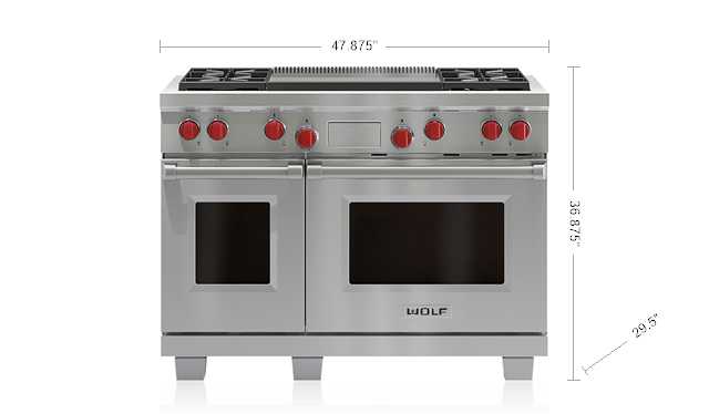 Wolf RT484DG 48 Inch Pro-Style Gas Rangetop with 4 Dual Brass Open