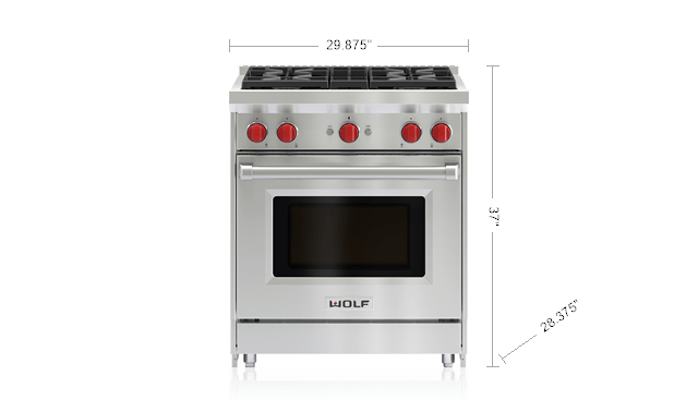 Wolf 30 All Gas Range in Stainless Steel, NFM