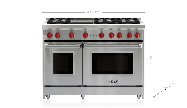 Wolf R486G - 48" Professional All Gas Range Oven 6 Burners
