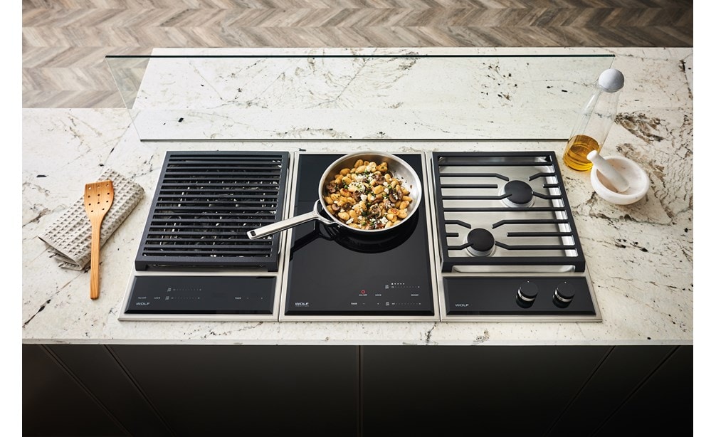 gas stove with induction top