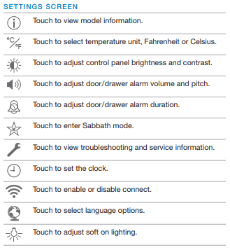 sub zero refrigerator control panel